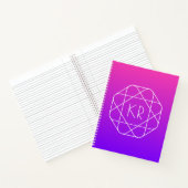 Koel Geometrisch Monogram | Magenta Paars Violet Notitieboek (Binnen)