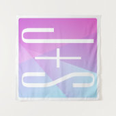 Koel geometrisch roze & paars | Initialen voor kop Wandkleed (Voorkant (horizontaal))