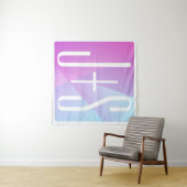 Koel geometrisch roze & paars | Koppels Initialen Wandkleed (In Situ (horizontaal))