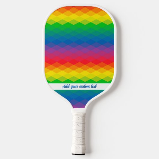 Koel Geometrische regenboogpatronen Aangepaste tek Pickleball Paddle (Achterkant)
