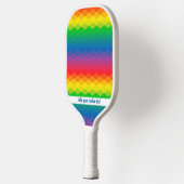 Koel Geometrische regenboogpatronen Aangepaste tek Pickleball Paddle (Links)