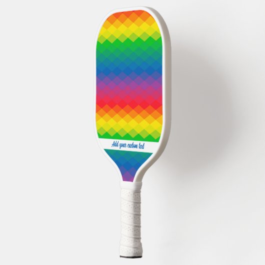 Koel Geometrische regenboogpatronen Aangepaste tek Pickleball Paddle (Links)