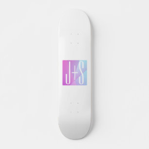 Koel Geometrische roze en Paars   Initialen voor p Skateboard