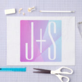 Koel Geometrische roze en Paars | Initialen voor p Tissuepapier (Craft)