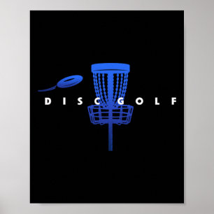 Koel gestileerd discgolf met basket en disc - Dis Poster