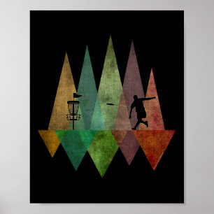 Koel gestileerd geometrisch discgolf poster