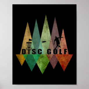 Koel gestileerde geometrische discgolf schets en d poster