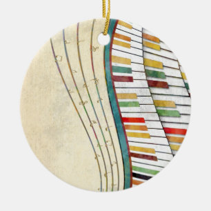 Koel geweldige golvende pianoretro kleuren antiek keramisch ornament