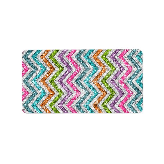 Koel geweldige trendy heldere kleuren chevron zigz etiket (Voorkant)