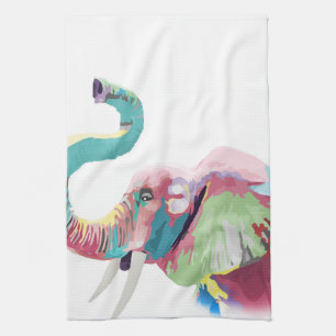 Koel geweldige trendy kleurige levendige olifant theedoek