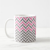 Koel geweldige trendy monogram herringbone zigzag koffiemok (Links)