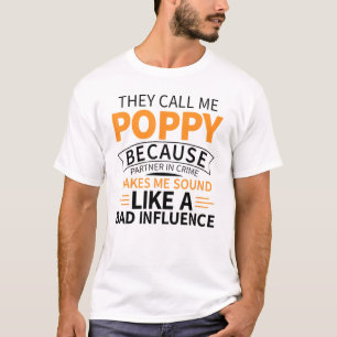 Koel Geweldige vaders Dag Poppy Grandpa Design T-shirt