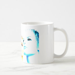 Koel gezichten (drie) vrienden, minimalistisch des koffiemok