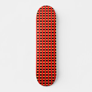 Koel Gingham Oranje, Rood en Zwart Patroonontwerp Skateboard