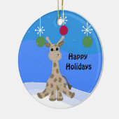 Koel Giraffe Prettige feestdagen Keramisch Ornament (Links)
