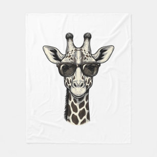 Koel Giraffe Zonnebril Vintage Graveer Shirt_1 Fleece Deken