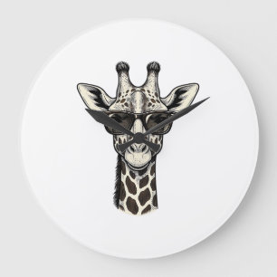 Koel Giraffe Zonnebril Vintage Graveer Shirt_1 Grote Klok