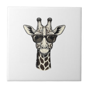Koel Giraffe Zonnebril Vintage Gravure Shirt_1 Tegeltje
