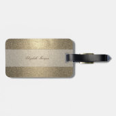 Koel glitter, hoge hiel, monogram-gepersonaliseerd bagagelabel (Achterkant horizontaal)