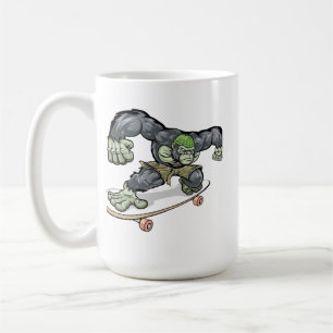 Koel Gorilla Skateboarder Vector Kunst Koffiemok