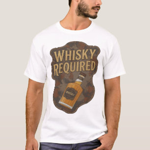 Koel Goud WHISKY VERPLICHT Grafisch ontwerp T-shirt