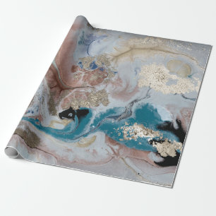 Koel Gouden Marmer Textuur Cadeaupapier