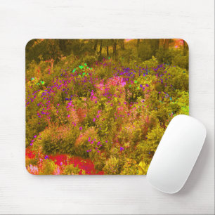 Koel gouden panoramisch tuin bloemen uitzicht muismat