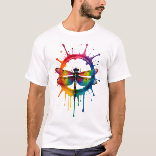 Koel Grafisch Tie Dye Zonnebril Libelle Illustrati T-shirt