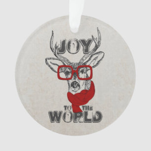 Koel grappige hertenschets "Vreugde aan de Wereld" Ornament