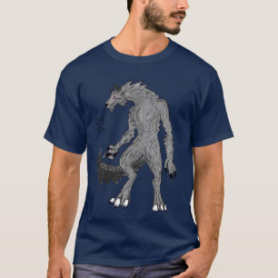 Koel grijze wolf met rode ogen Mannen T-shirt