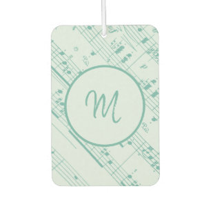 Koel groene en Paarse vel muziek met monogram Luchtverfrisser