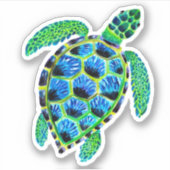 Koel groene Zee schildpad in acryl Sticker (Voorkant)