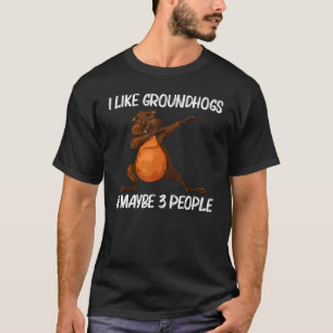 Koel-grondhog voor mannen Vrouwelijke groundhog T-shirt