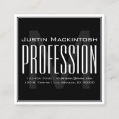 Koel groot modern Initiaal | Zwart-wit Vierkante Visitekaartje (Voorkant)