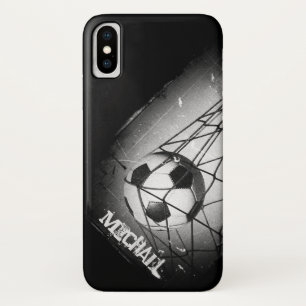Koel  Grunge Football in Gepersonaliseerd Doel iPhone X Hoesje