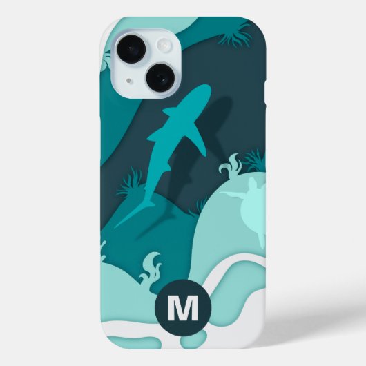 Koel haaien abstract kunst monogram Case-Mate iPhone case (Achterkant)