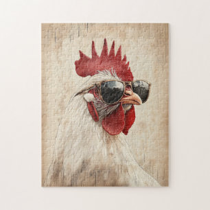 Koel Haantje in Zonnebril Illustratie Legpuzzel