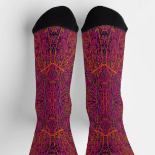 Koel heet roze abstract takpatroon sokken