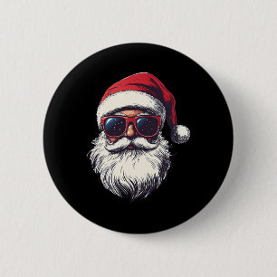 Koel heilig Kerstman gezicht retro zonnebril Kerst Ronde Button 5,7 Cm
