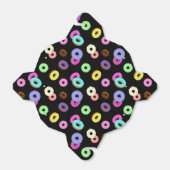 Koel het kleurrijke donuterpatroon zwart bedankdoosjes (Uitgevouwen)