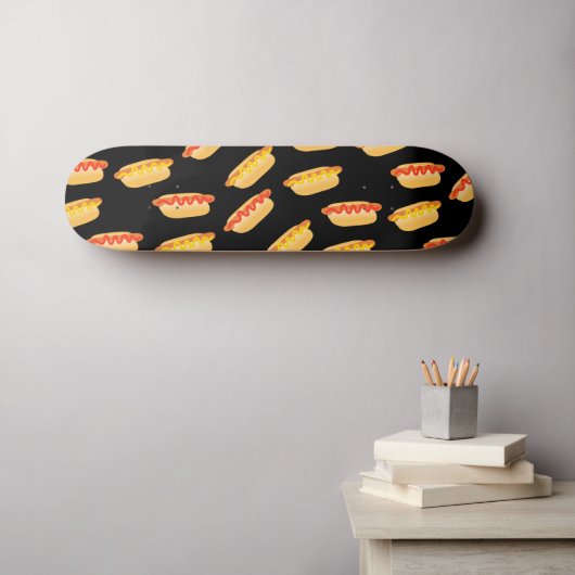 Koel hete honden skateboard (Muurkunst (Horizontaal))