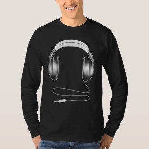 Koel hoofdtelefoon voor mannen DJ muziekkunstenaar T-shirt