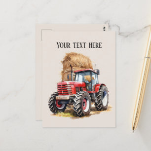 Koel hooi en tractor tekst toevoegen Boeren Briefkaart