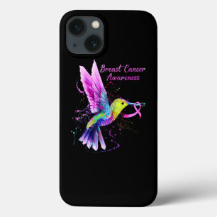 Koel Hummingbird Holding roze lintborstkanker iPhone 13 Hoesje