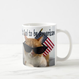 Koel in zonnebrillen met Amerikaanse vlag-Mok Koffiemok
