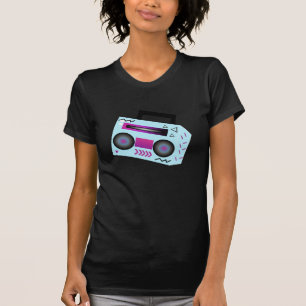 Koel Isometrische Boom Box Muziek Bas T-shirt