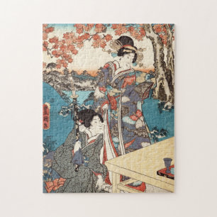 Koel japans ukiyo-e geisha legpuzzel