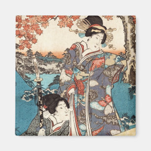Koel japans  ukiyo-e geisha magneet
