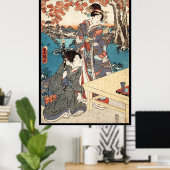 Koel japans ukiyo-e geisha poster (Thuiskantoor)