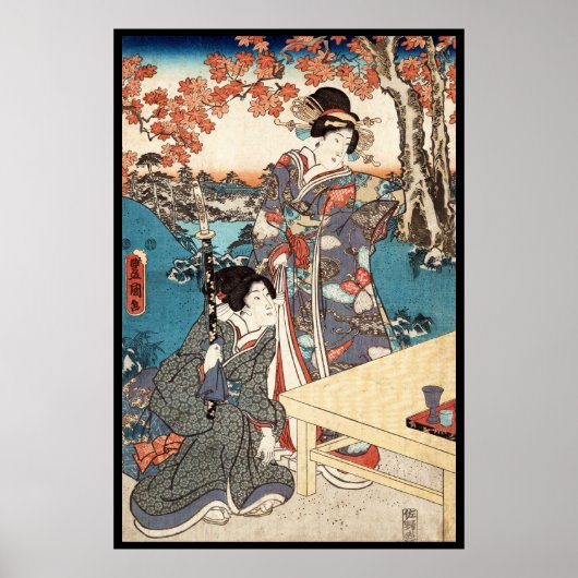 Koel japans ukiyo-e geisha poster (Voorkant)